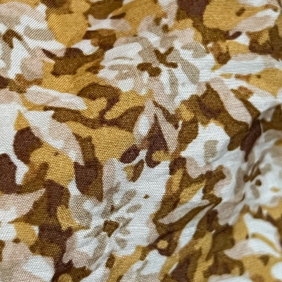 Primark Cares Womens Floral Tan Midi Dress XS Boho Cottagecore Summer Casual - Picture 12 of 16